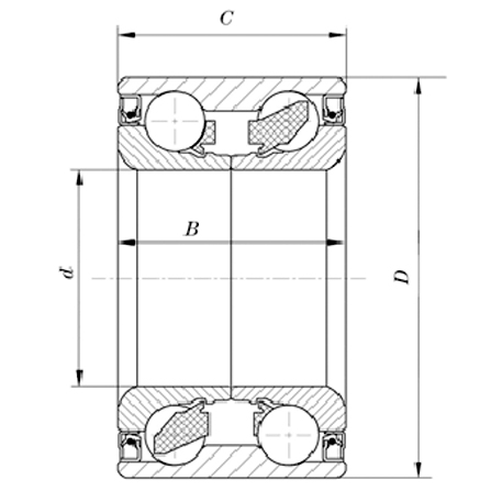 D 20-42 mm Double Row Angular Contact Ball Bearings